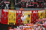 Liverpool fans mark the 20th anniversary of the Hillsborough disaster in 2009.