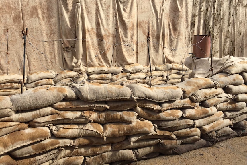 More than 2,500 sandbags were used to create the Back to Gallipoli installation.