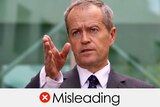 Shorten looks ahead, with hand outstretched.