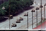 Composite photo of Changan Avenue, east of Tiananmen Square in Beijing, 20 years apart