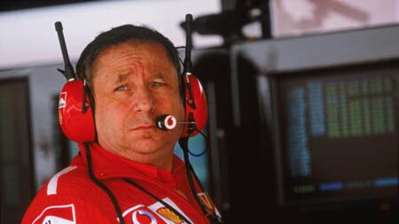 Jean Todt in the pits as Ferrari chief.