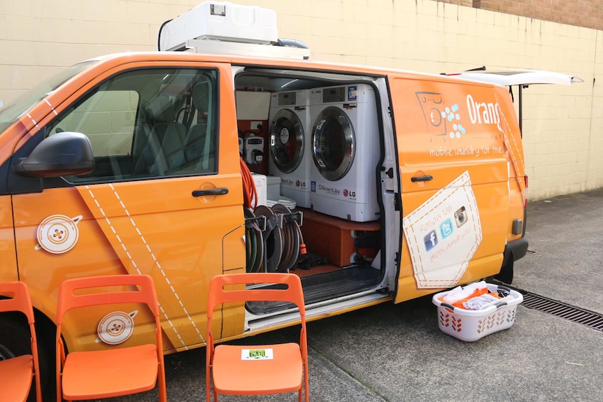 Orange Sky Laundry set up at The Addison