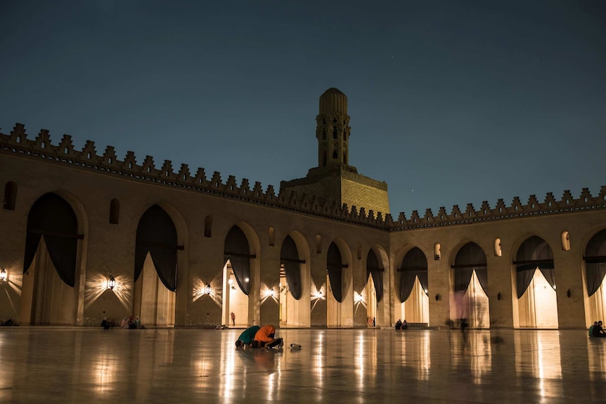 Muslims at prayer during Ramadan