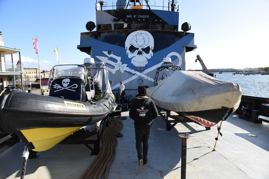 Fast interceptor boats aboard the Steve Irwin