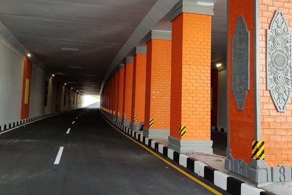 A new underpass road with Bali ornaments