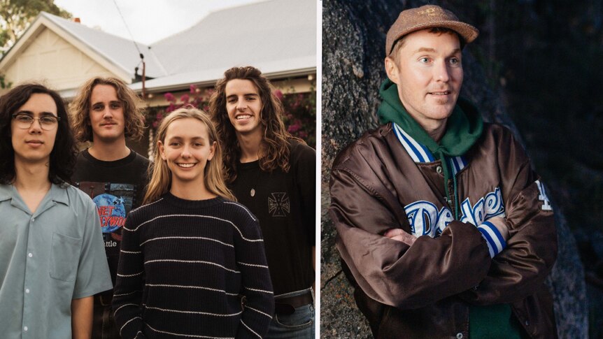 Composite image of WA band Spacey Jane and rapper Drapht