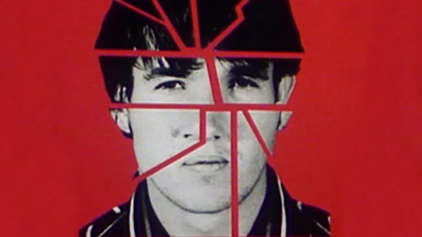 Photo of Raymond Dennings with red lines running through his face and red background.