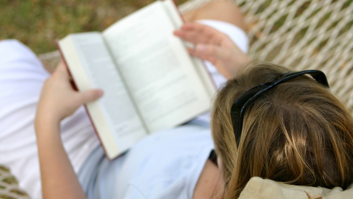 Woman reading a book