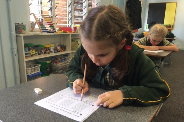 Year 3s doing Naplan at East Brisbane State School, where there is a 100 per cent attendance rate.