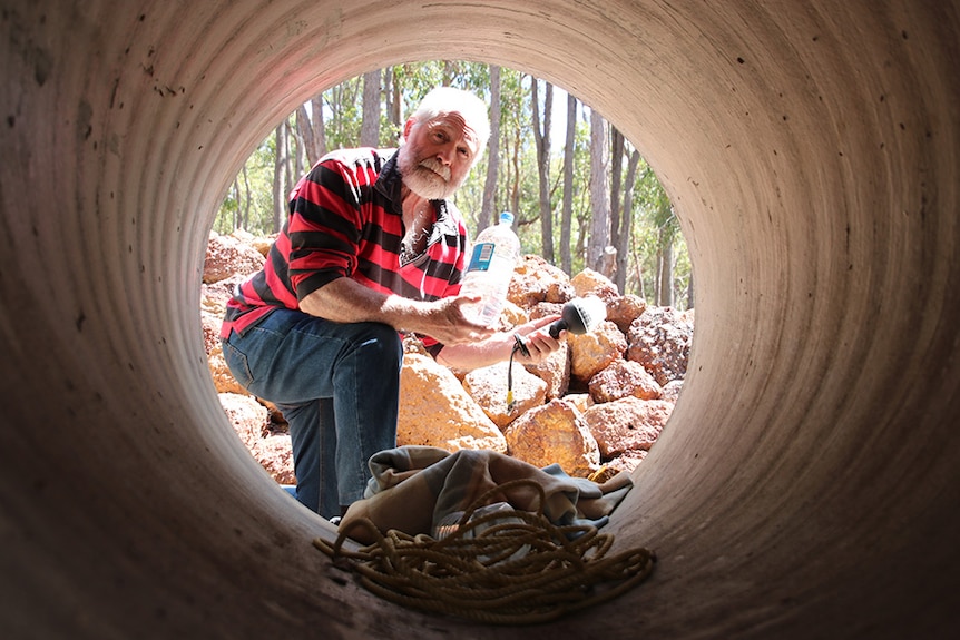 Jarrahdale resident Colin Abbott at his bushfire bunker