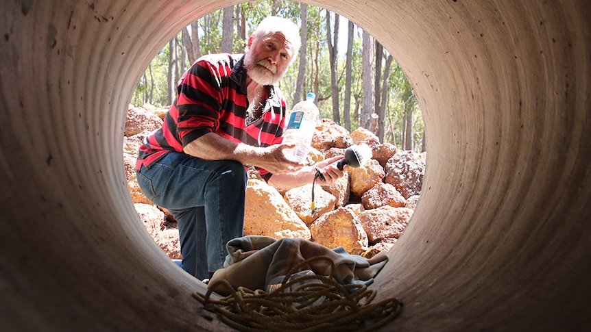 Jarrahdale resident Colin Abbott at his bushfire bunker