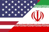 A composite image of the American and Iranian flags.