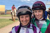 Jockeys Ellie Cockram (left) and Casey Hunter.