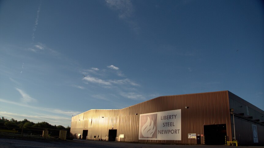 Exterior of Liberty Steel Newport plant in Newport, Wales.