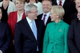 Prime Minister Kevin Rudd and Governor-General Quentin Bryce pose with the new ministry