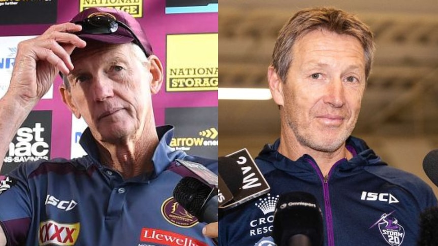 Composite image of Brisbane Broncos coach Wayne Bennett and Melbourne Storm coach Craig Bellamy.