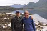 Nigel Westlake poses with Bob Brown on a recent trip to Tasmania.