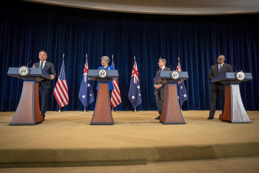 Richard Marles, Penny Wong, Antony Blinken, and LLoyd Austin 