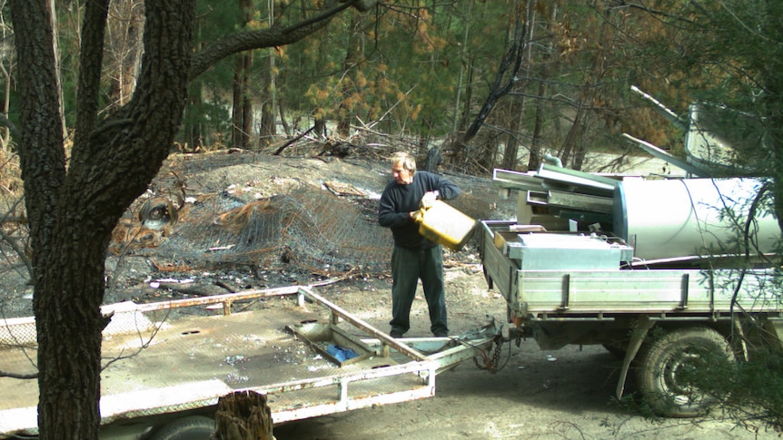 Caldwell was caught on camera lighting fires with a jerry can.