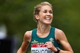 On the rise ... Jess Trengove finishing third in the women's marathon at the Glasgow Commonwealth Games
