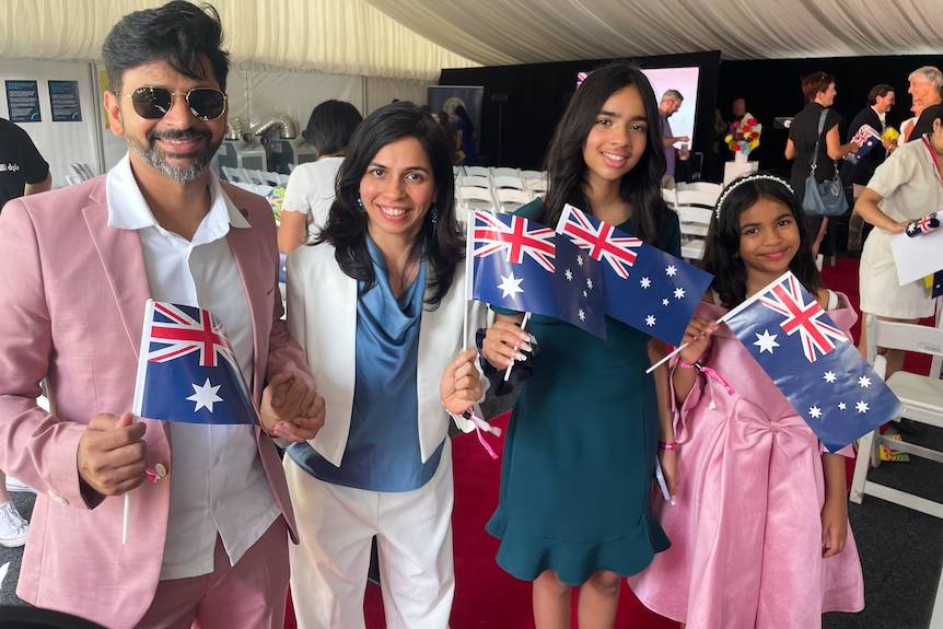 The Ghate family at Parramatta citizenship ceremony