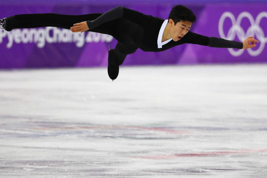 Nathan Chen of the U.S. competes in the men's singles free skate at the 2018 Winter Olympics.