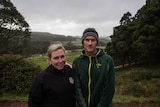 Andy (L) and Matt Jackman on their property in NW Tasmania