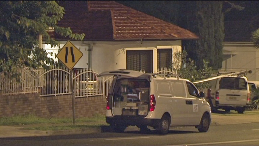 Police collect evidence outside a western Sydney home after shots were fired