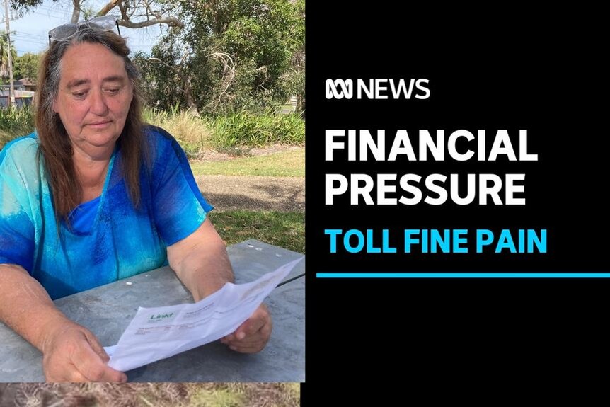 Financial Pressure, Toll Fine Pain: Woman reading a bill