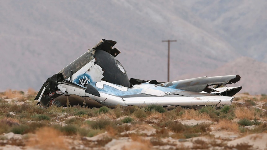 Virgin Galactic SpaceShipTwo debris at crash site