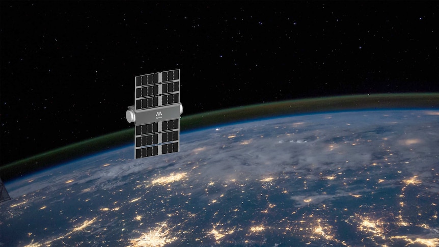 A satellite in space above the earth