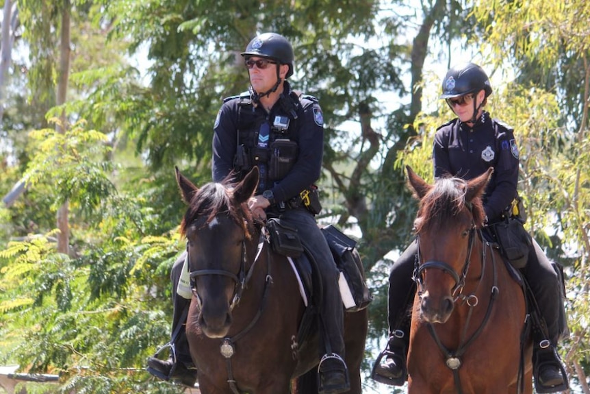 Two police officers on horses in Rockhampton