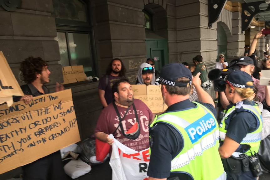 Police move in on homeless camp