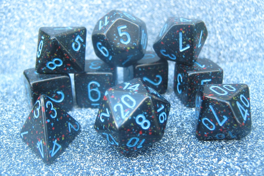 A bunch of Dungeons and Dragons dice