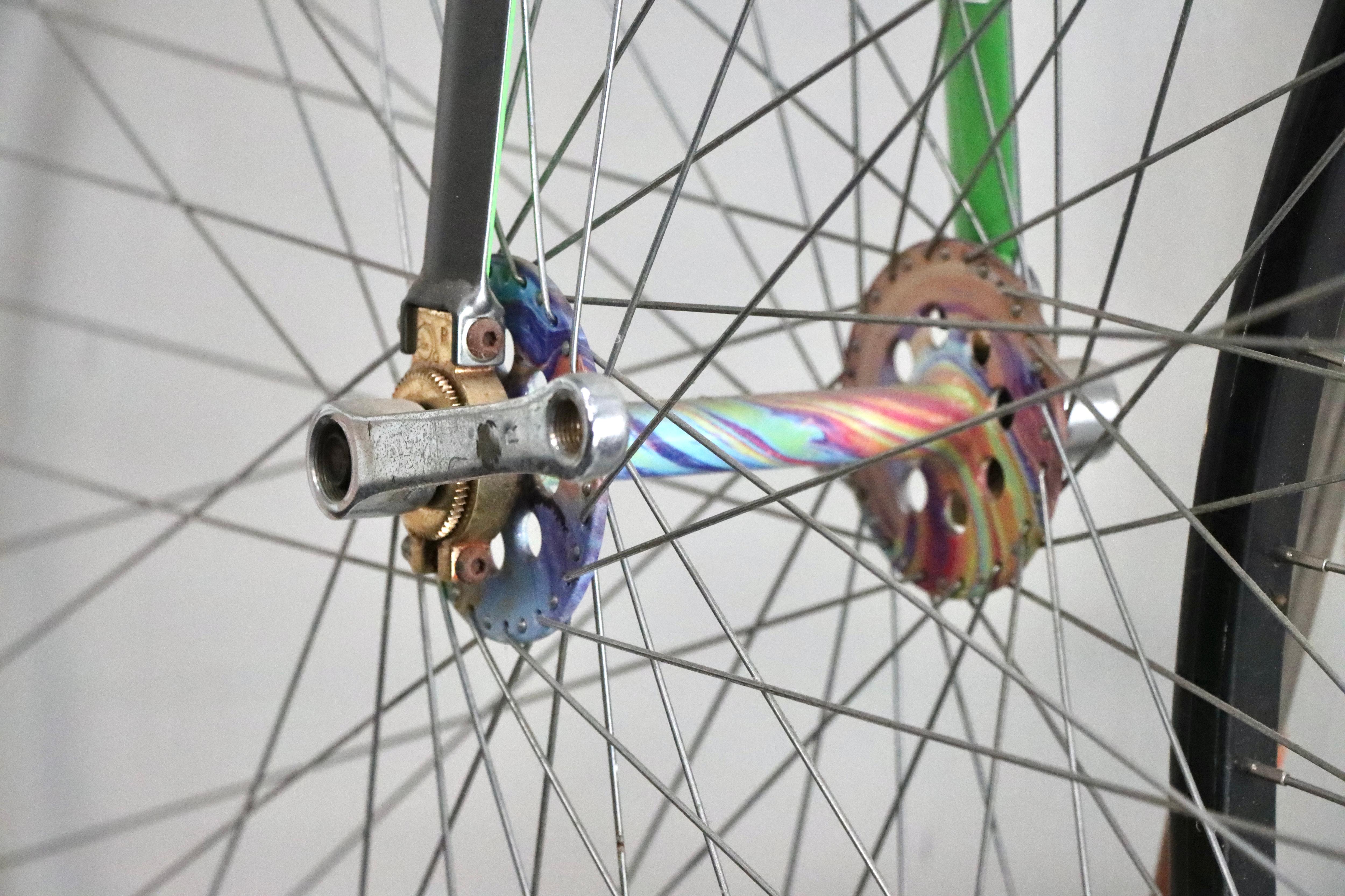 A close up of spokes created by Dan Bolwell.