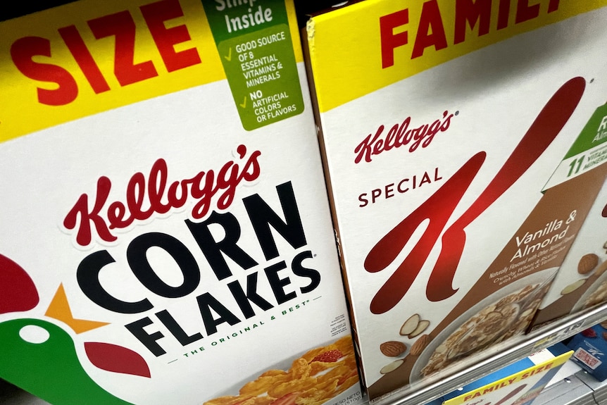 A Kellogg's Corn Flakes and Special K box. 