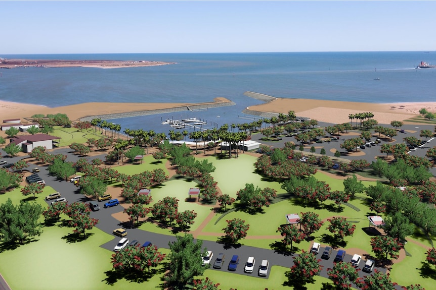 An artist impression of the Spoilbank Marina development in Port Hedland