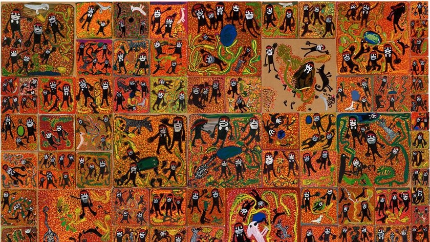 Canvas painting by Indigenous artist Pantjiti M McLean