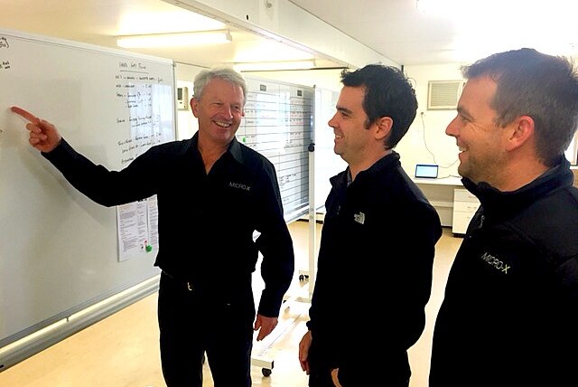 Peter Rowland, Managing Director with Alex Blackman and Adam Williams, both former Holden employees now working with Micro-X