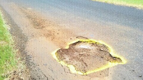 Pothole in the Byron Shire
