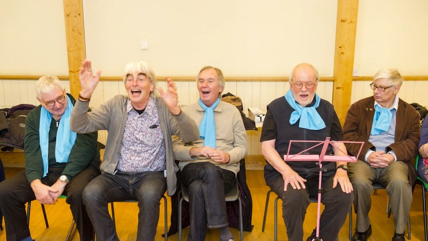 Male members of a choir.