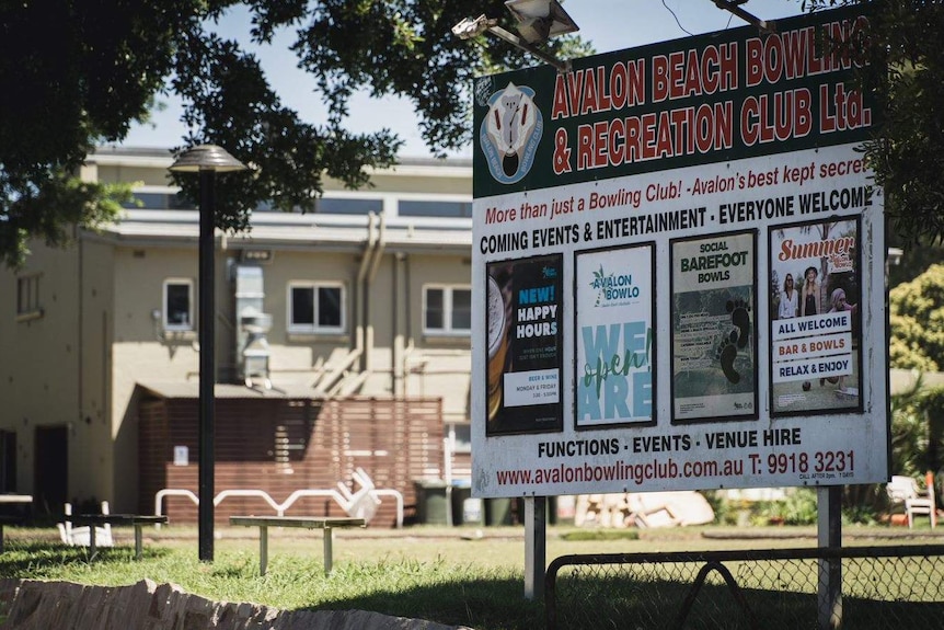 The outside of a bowls club