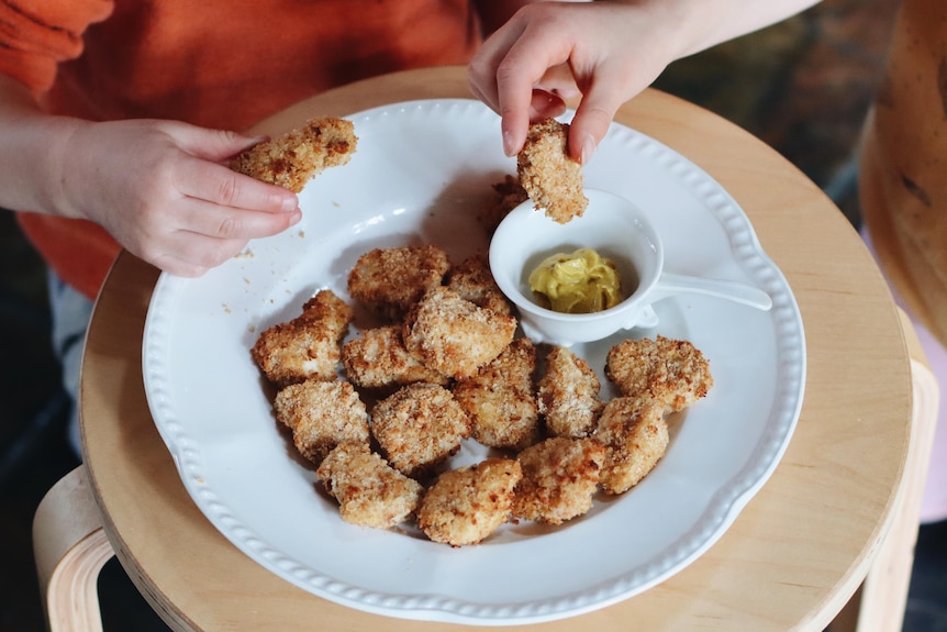 Photo of chicken nuggets in a bowl. 