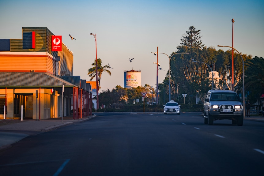 A Carnarvon street at sunset.