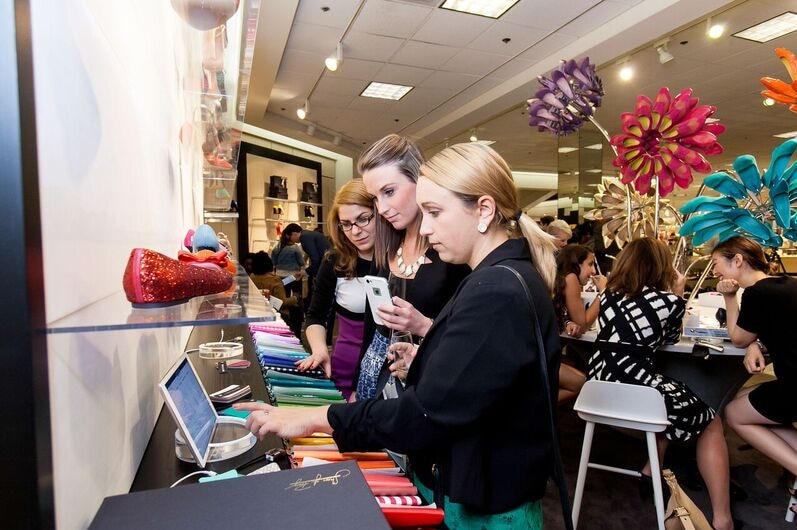 Customers design their own shoes inside one of the Shoes of Prey concept stores.