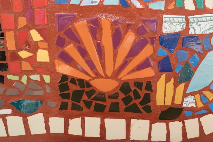 Sunrise over burnt ground mosaic on Kersbrook couch.