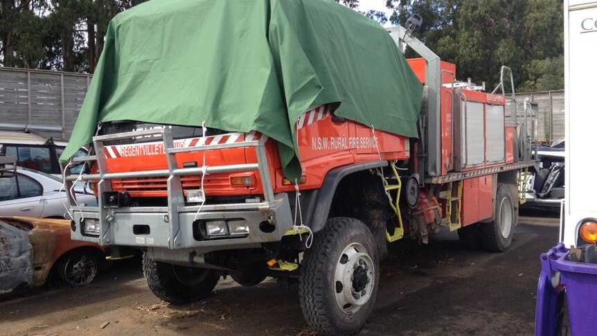 Damaged NSW fire truck