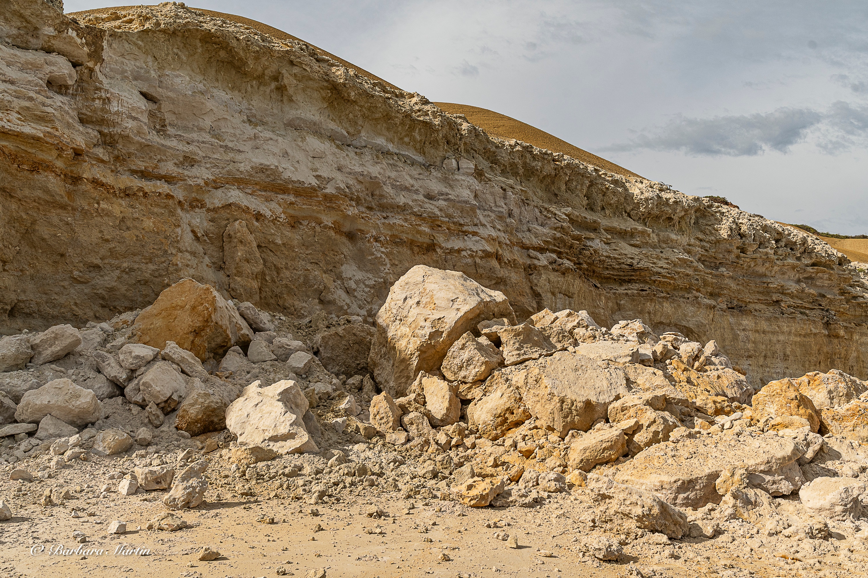 Beachgoers warned to keep their distance after cliff collapse