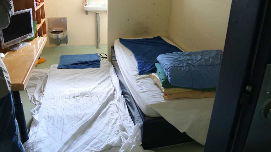 An overcrowded prison cell