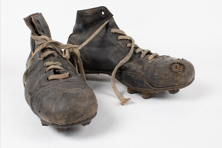 A pair of old football boots.